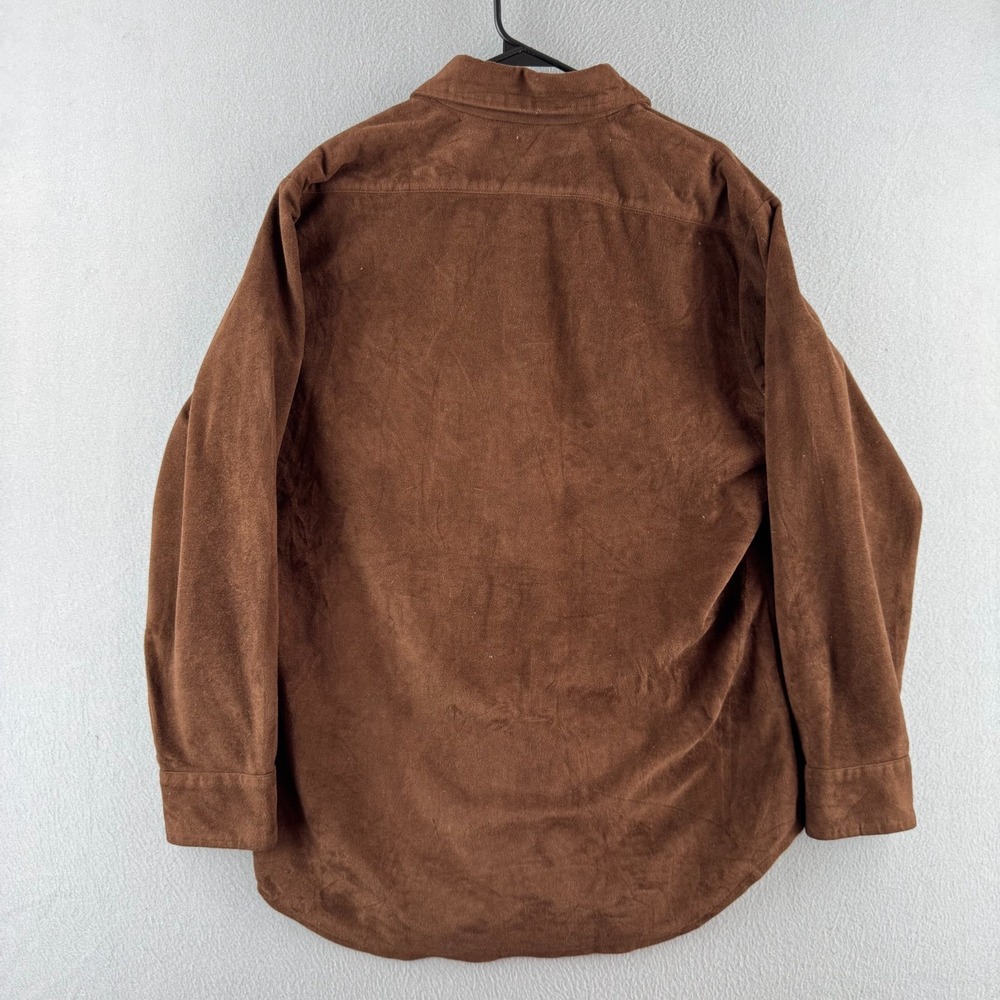 Vintage 70s Lee Shirt Mens Large Brown Velvet Western Button Up Long Sleeve - Picture 7 of 16